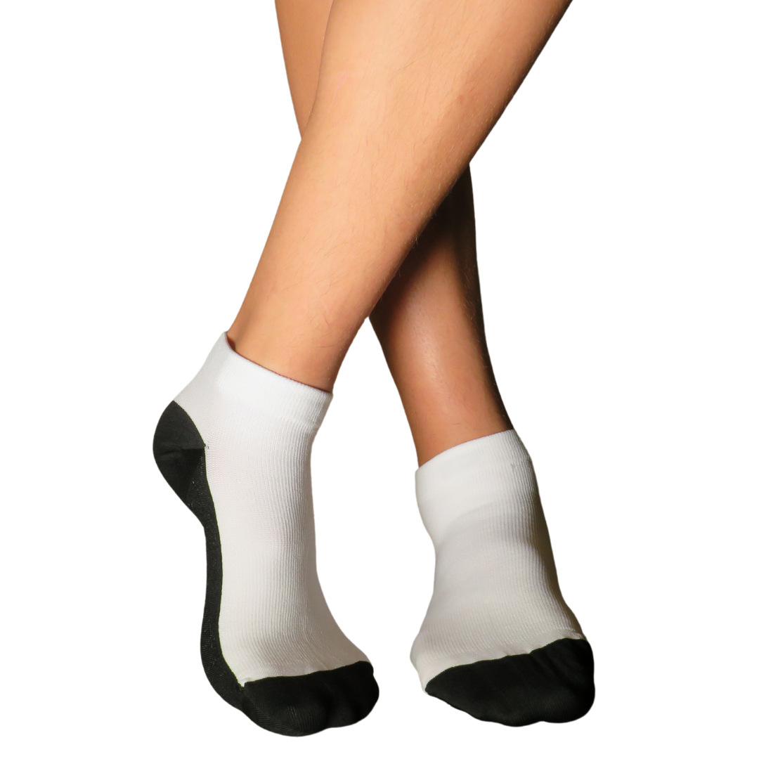 YoU Compression® White & Black Sole Ankle Socks 20-30 mmHg – YoU Compression  Wear