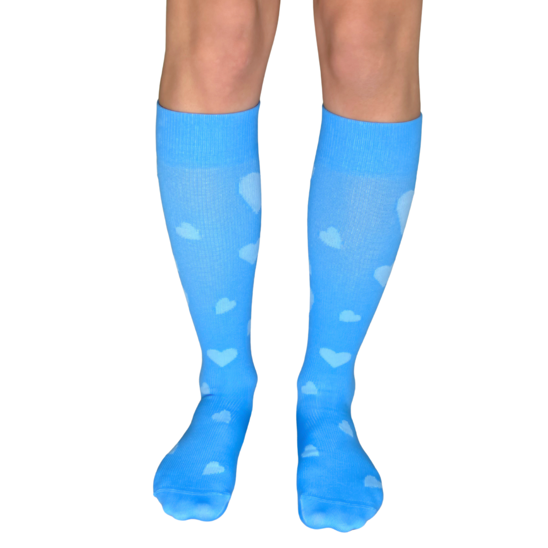 LIMITED EDITION 💗 Blue Hearts LOVE YoU® • 20-30 mmHg Knee High