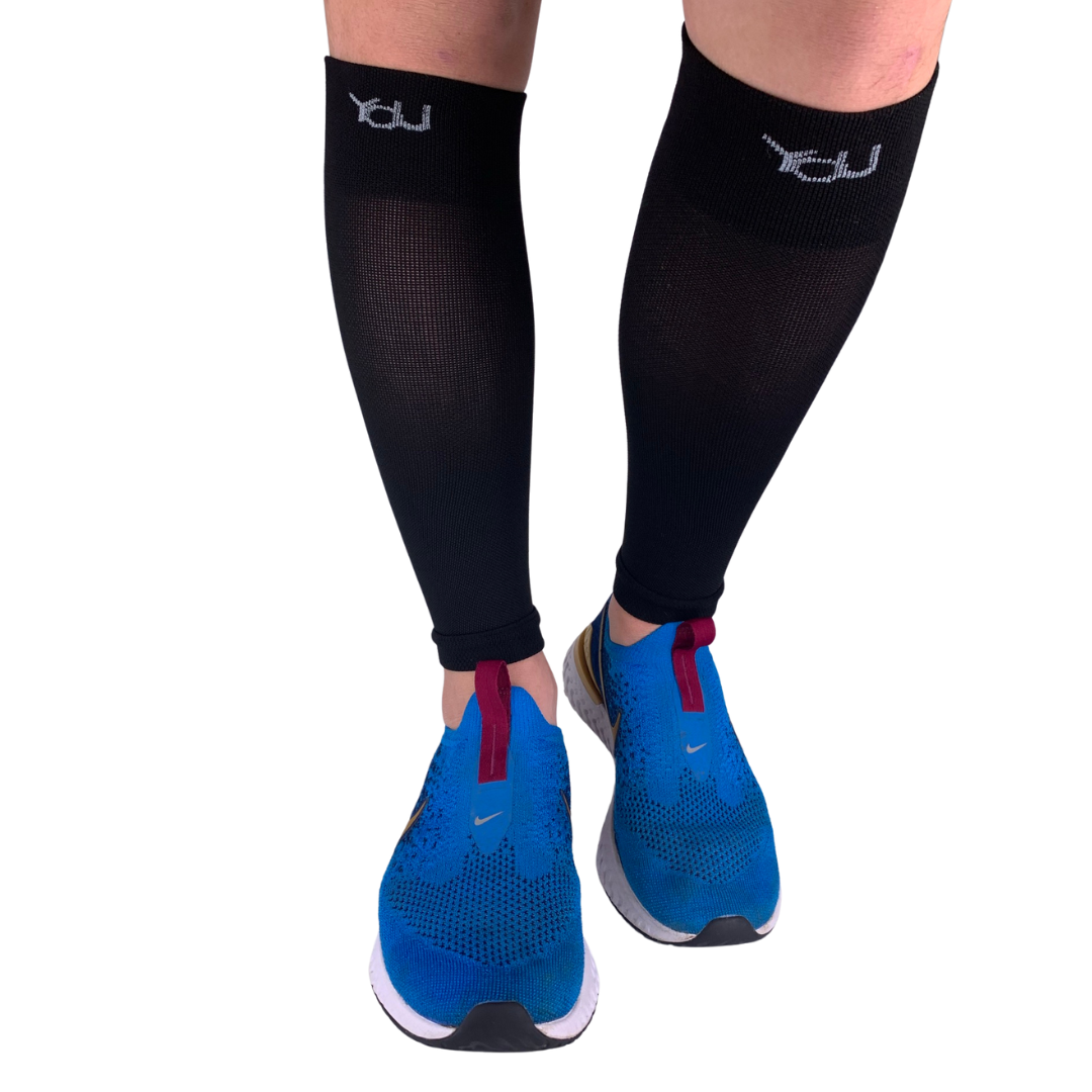 YoU Compression® Black Merino Wool 🐑 Leg Sleeves 20-30 mmHg