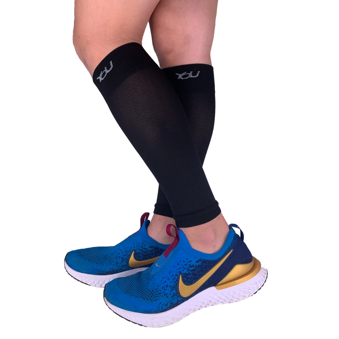 YoU Compression® Black Merino Wool 🐑 Leg Sleeves 20-30 mmHg