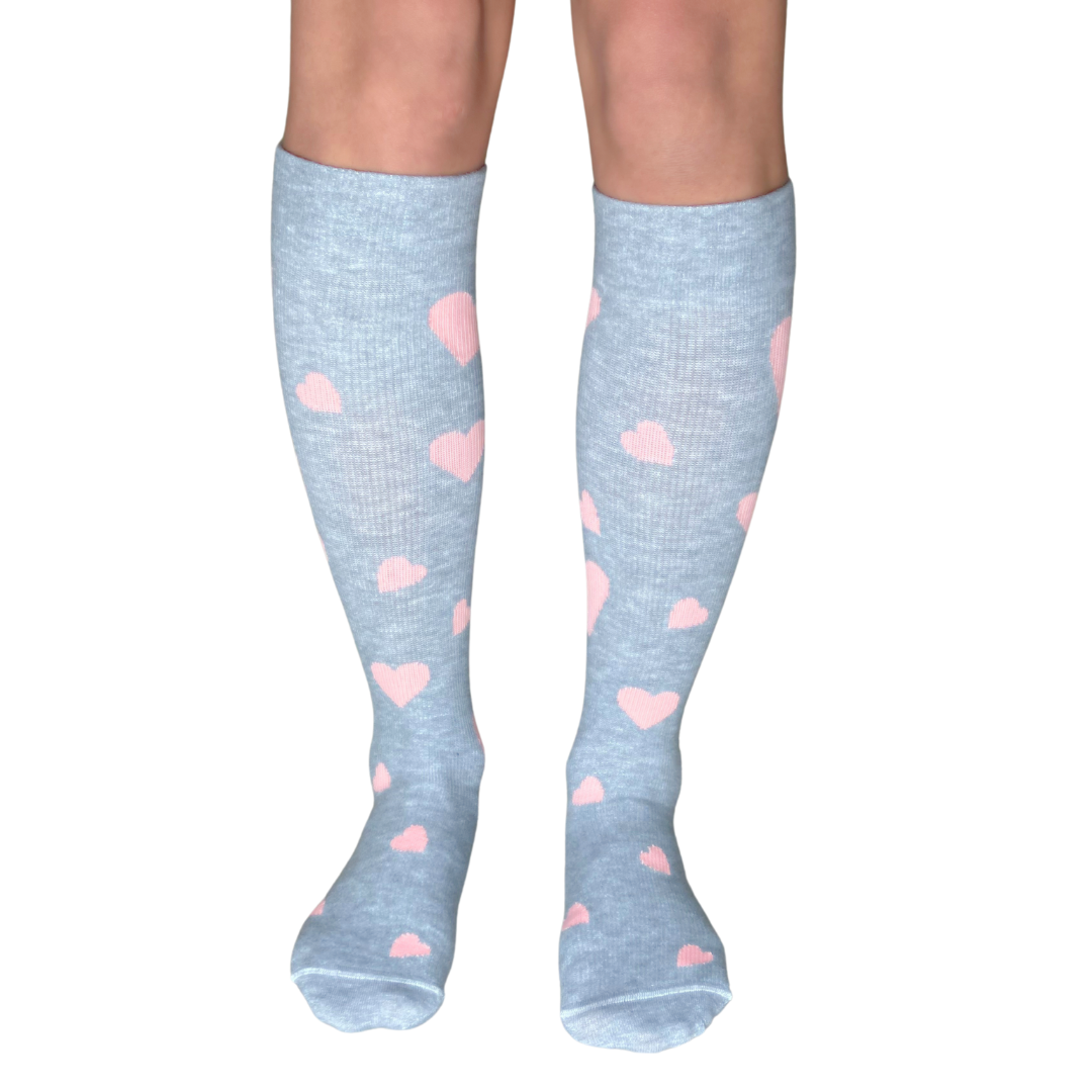 LIMITED EDITION 💗 Pink Tulip Hearts LOVE YoU® • 20-30 mmHg Knee High