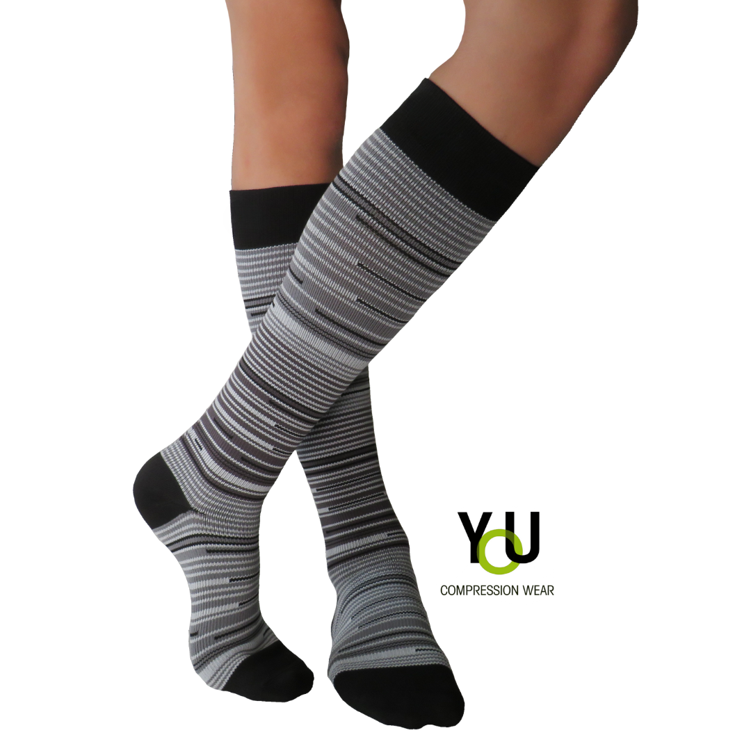 YoU Compression® Black Ombre Knee High 20-30 mmHg