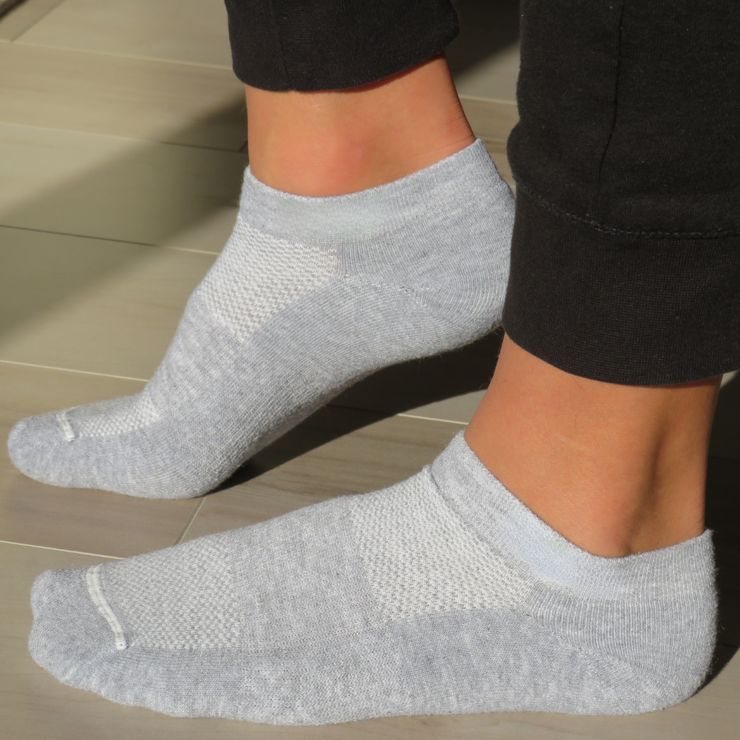 YoU® Grey Sport Ankle Socks 20-30 mmHg