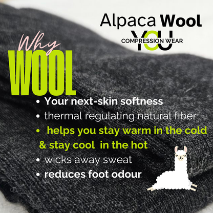 YoU Compression® CHARCOAL Alpaca WOOL Knee High 20-30 mmHg