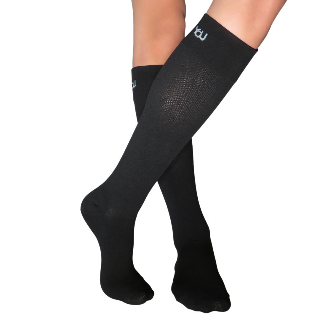 YoU Compression® Black • Knee High 20-30 mmHg