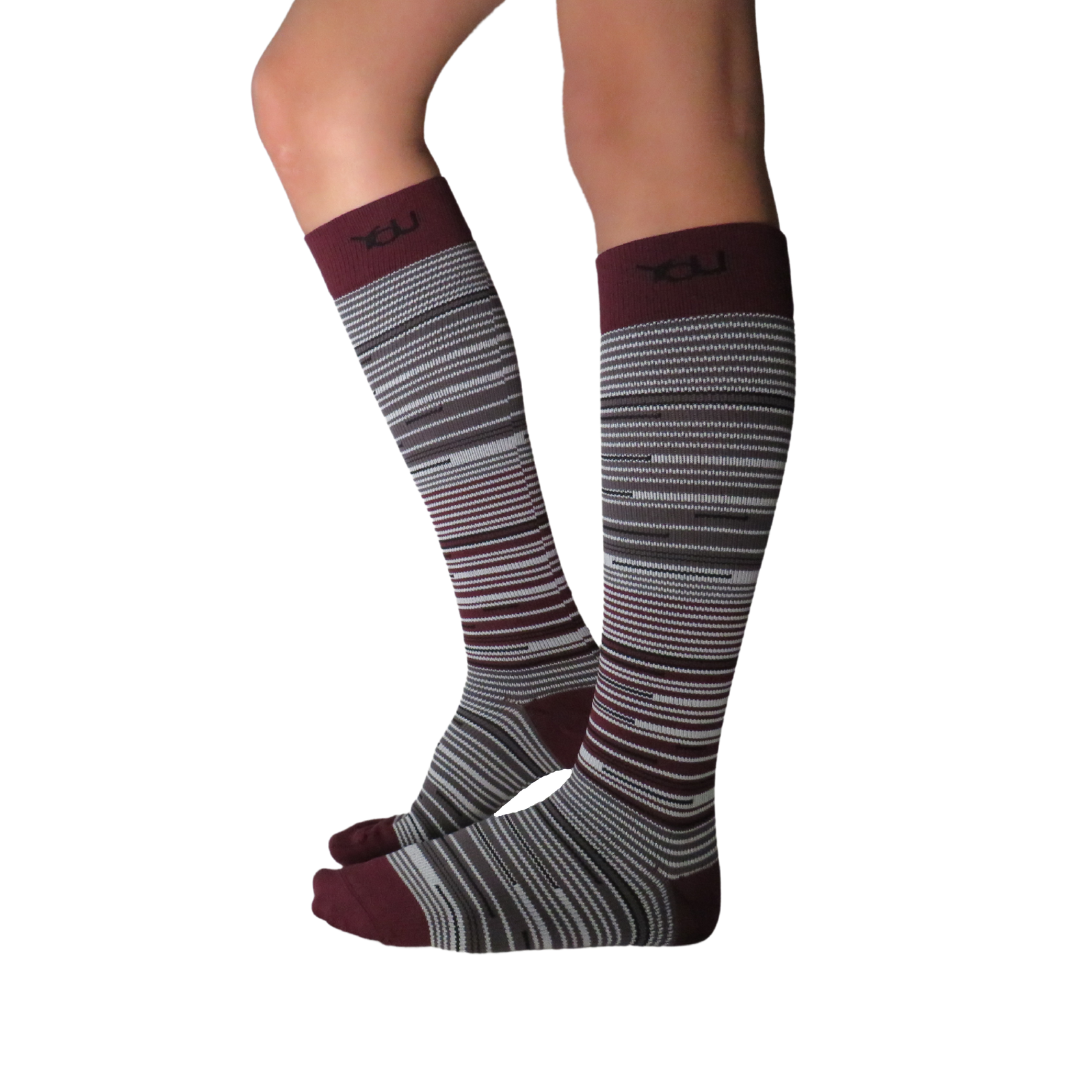 YoU Compression® Burgundy Ombre Knee High 20-30 mmHg