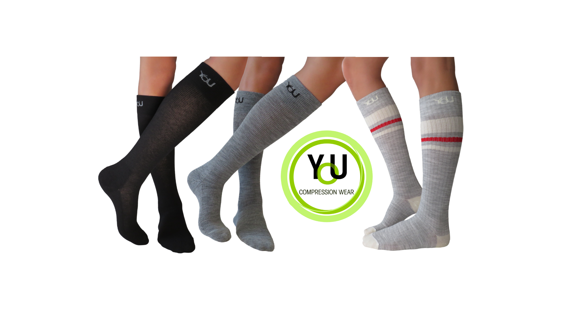 YoU Compression® 3 Pairs Merino Wool Knee High 20-30 mmHg