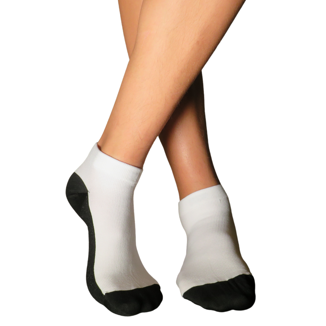 YoU Compression® White &amp; Black Sole • Ankle Socks 20-30 mmHg