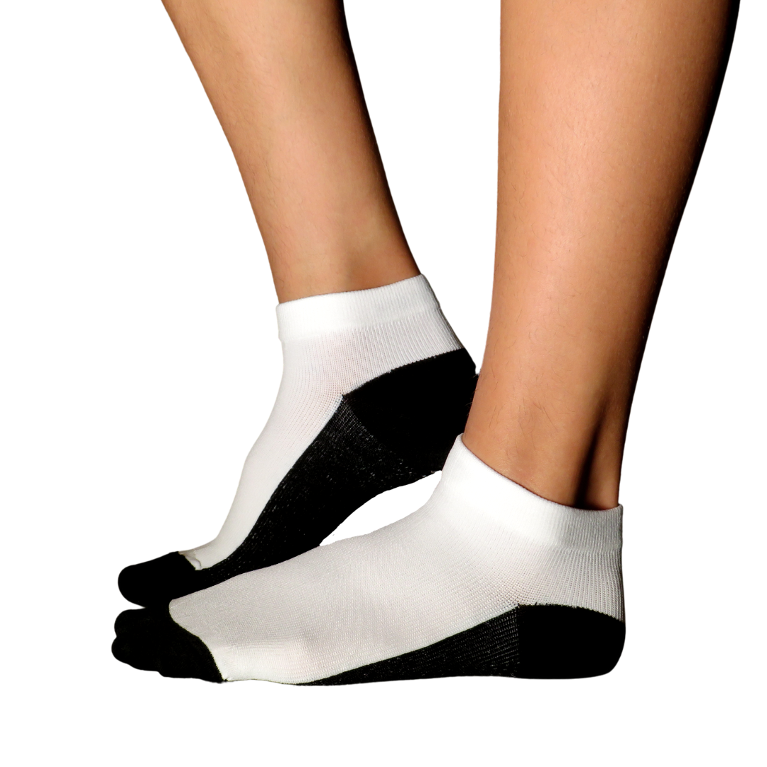 YoU Compression® White &amp; Black Sole • Ankle Socks 20-30 mmHg